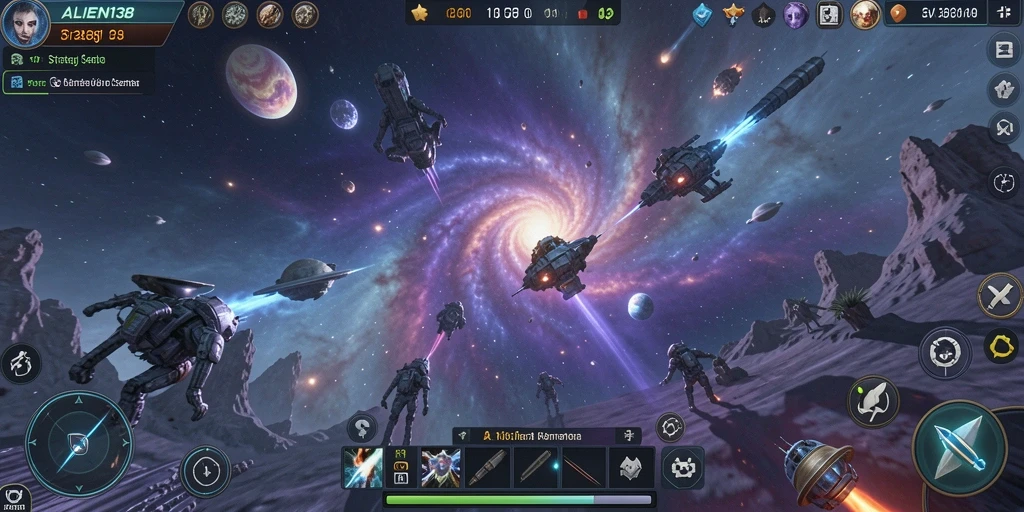 Tangkapan layar dari gameplay strategis di ALIEN138.