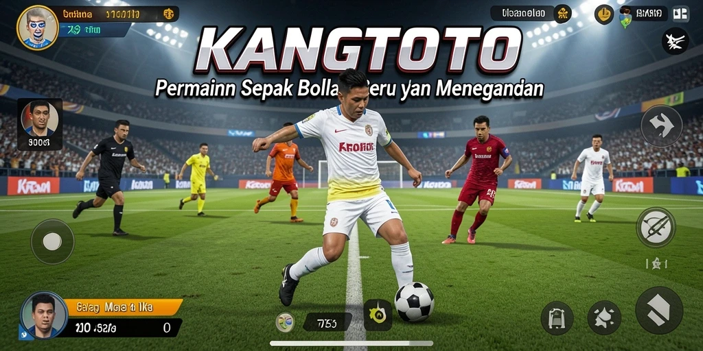 Tampilan gameplay <strong>KANGTOTO</strong> menampilkan aksi seru di lapangan sepak bola.