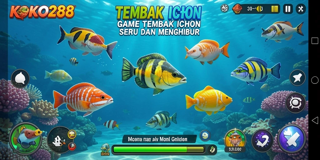 Tampilan gameplay KOKO288 yang penuh aksi Tembak Ikan.