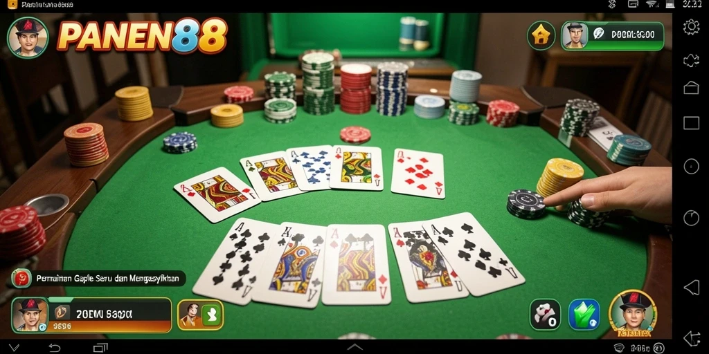 Tampilan gameplay Gaple yang seru dan interaktif di PANEN88.