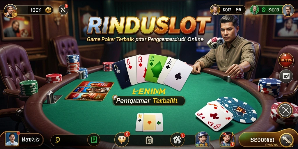 Tampilan gameplay seru RINDUSLOT dengan aksi Poker nyata.