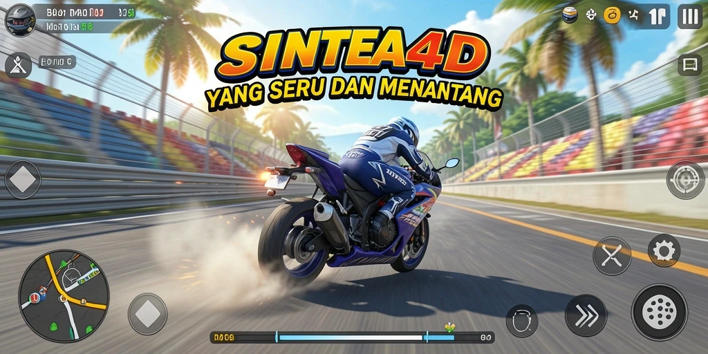 Gameplay balapan motor yang seru dan penuh aksi.