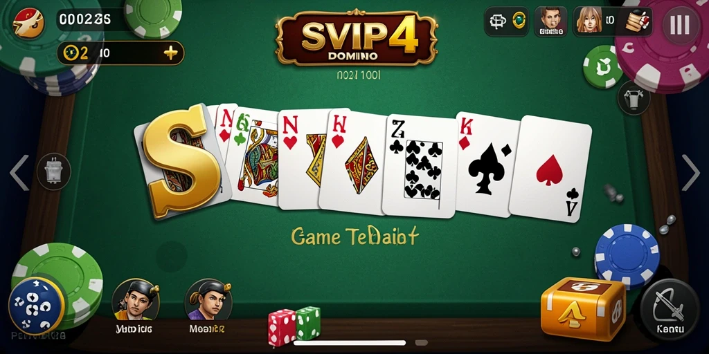 Screenshot utama SVIP4 menampilkan gameplay seru dalam permainan Domino.